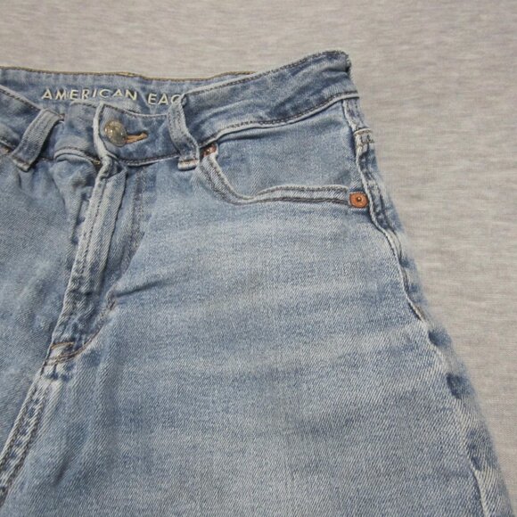 American Eagle Mom Jeans Women's Size 4R ( 26x27) Blue Mid-Rise Denim Stretch - Picture 8 of 16
